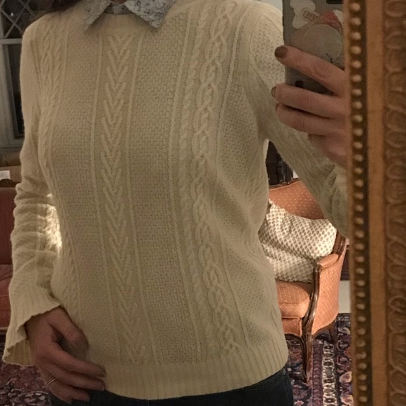 J. CREW Wool Bell Sleeve Cable Knit Sweater - Picture 10 of 10